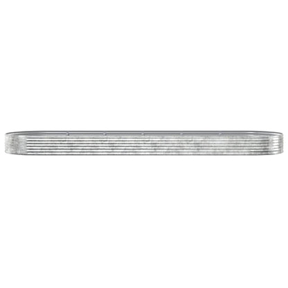 Canteiro elevado jardim 523x140x36 aço galvanizado prateado
