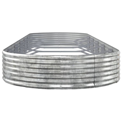 Canteiro elevado jardim 523x140x36 aço galvanizado prateado
