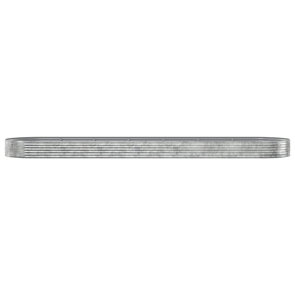 Canteiro elevado jardim 600x140x36 aço galvanizado prateado