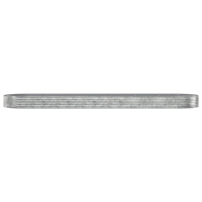 Canteiro elevado jardim 600x140x36 aço galvanizado prateado
