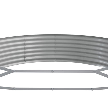 Canteiro elevado jardim 600x140x36 aço galvanizado prateado