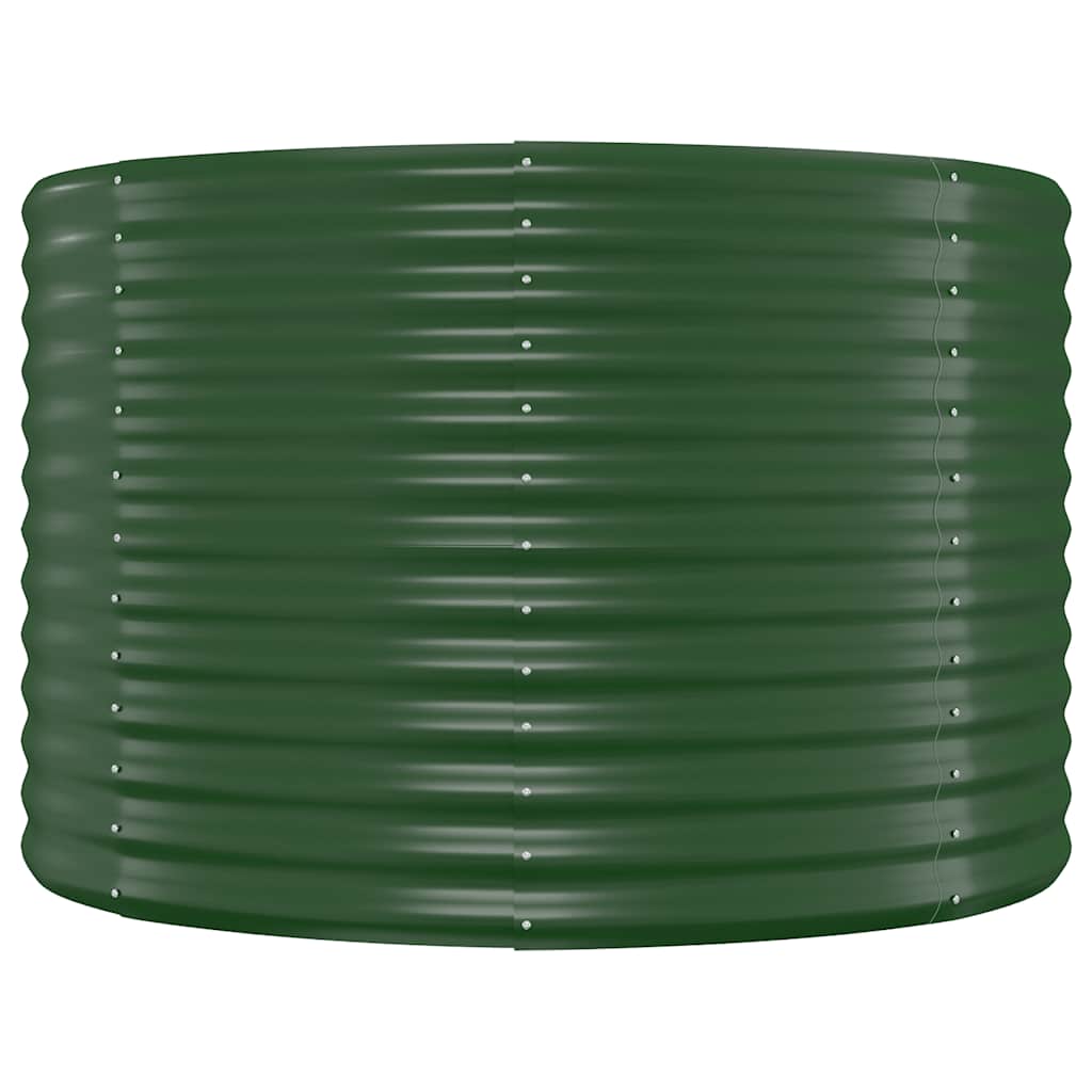 Canteiro elevado jardim 100x100x68 cm aço galvanizado verde
