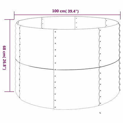 Canteiro elevado jardim 100x100x68 aço galvanizado cinzento