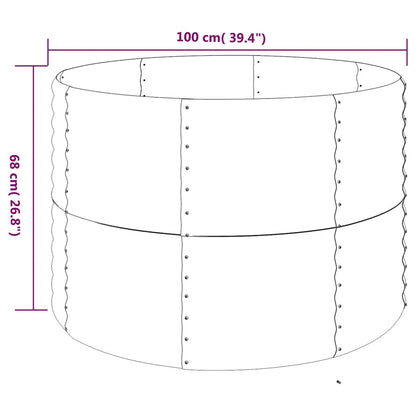 Canteiro elevado jardim 100x100x68 aço galvanizado castanho
