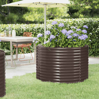 Canteiro elevado jardim 100x100x68 aço galvanizado castanho