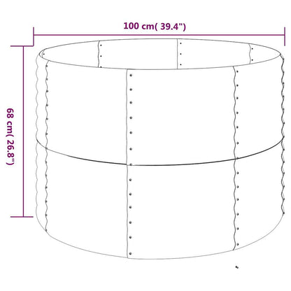 Canteiro elevado jardim 100x100x68 aço galvanizado prateado