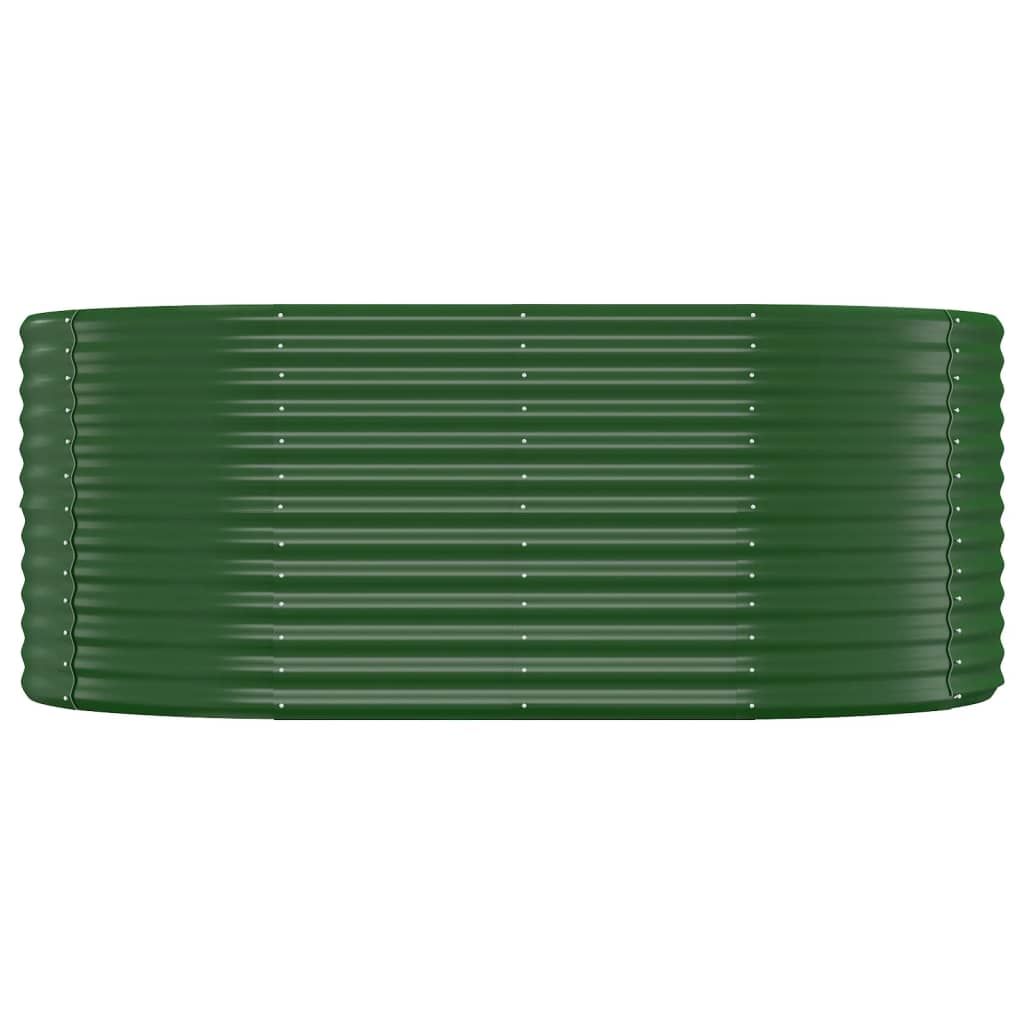 Canteiro elevado jardim 175x100x68 cm aço galvanizado verde