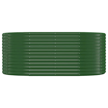 Canteiro elevado jardim 175x100x68 cm aço galvanizado verde
