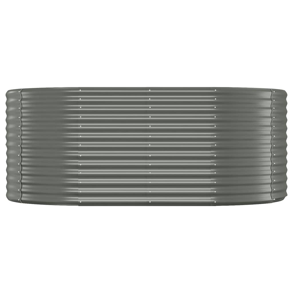 Canteiro elevado jardim 175x100x68 aço galvanizado cinzento