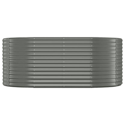 Canteiro elevado jardim 175x100x68 aço galvanizado cinzento