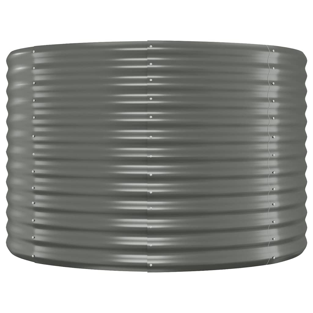 Canteiro elevado jardim 175x100x68 aço galvanizado cinzento