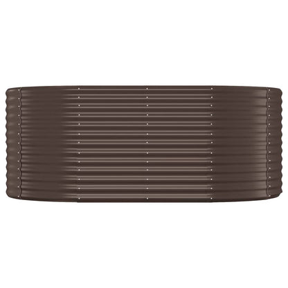 Canteiro elevado jardim 175x100x68 aço revestido a pó castanho