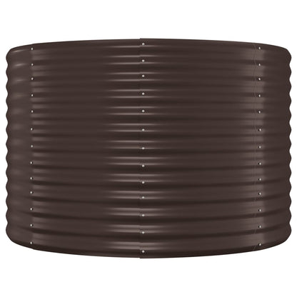 Canteiro elevado jardim 175x100x68 aço revestido a pó castanho