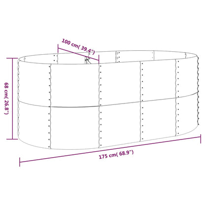 Canteiro elevado jardim 175x100x68 aço galvanizado antracite