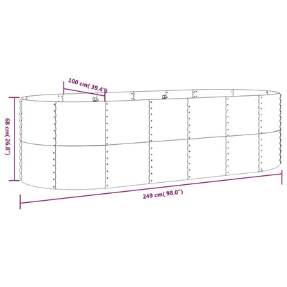 Canteiro elevado jardim 249x100x68 cm aço galvanizado verde