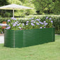 Canteiro elevado jardim 249x100x68 cm aço galvanizado verde