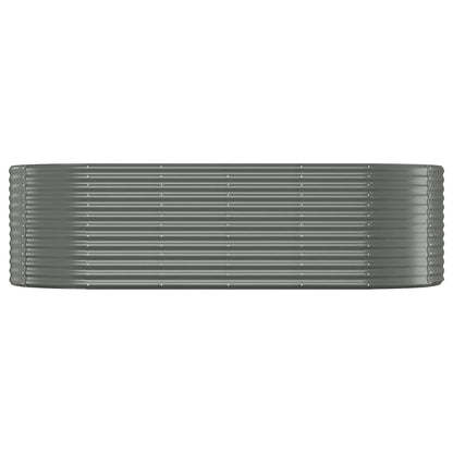 Canteiro elevado jardim 249x100x68 aço galvanizado cinzento