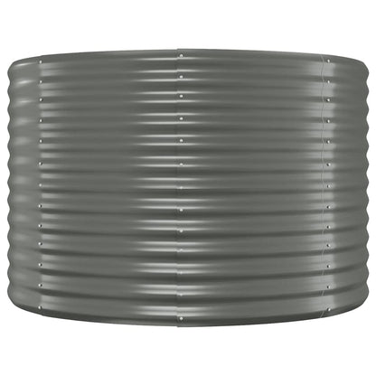 Canteiro elevado jardim 249x100x68 aço galvanizado cinzento