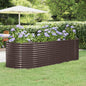 Canteiro elevado jardim 249x100x68 aço galvanizado castanho