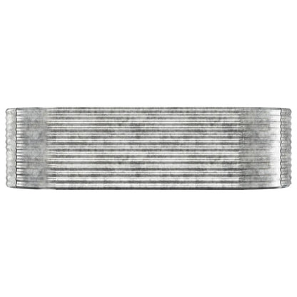 Canteiro elevado jardim 249x100x68 aço galvanizado prateado