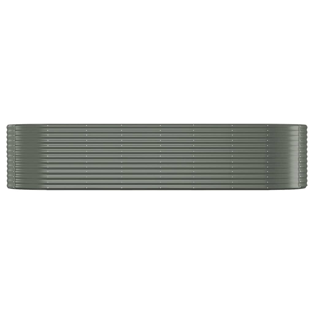 Canteiro elevado jardim 322x100x68 aço galvanizado cinzento