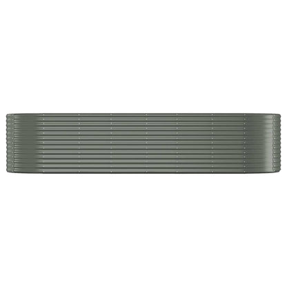 Canteiro elevado jardim 322x100x68 aço galvanizado cinzento