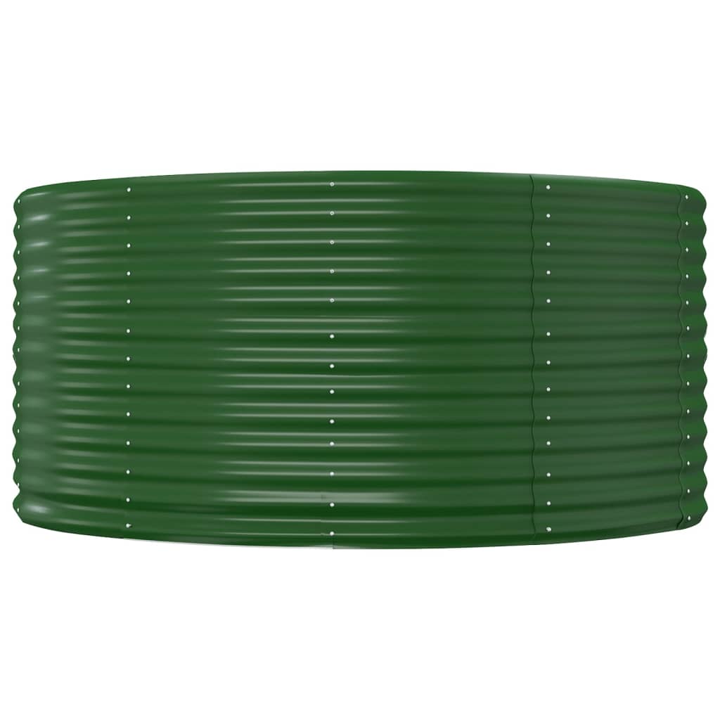 Canteiro elevado de jardim verde 140x140x68 cm aço galvanizado