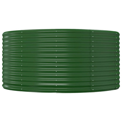 Canteiro elevado de jardim verde 140x140x68 cm aço galvanizado