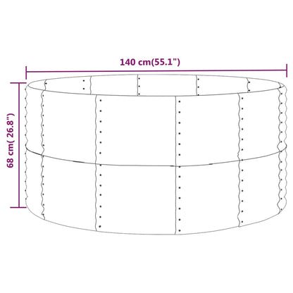 Canteiro elevado de jardim verde 140x140x68 cm aço galvanizado