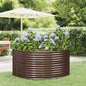 Canteiro elevado de jardim marrom 140x140x68 cm aço galvanizado