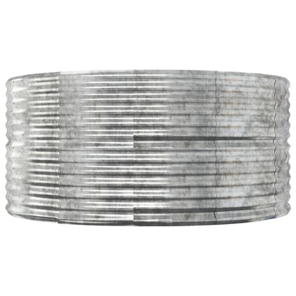 Canteiro elevado jardim 140x140x68 aço galvanizado prateado