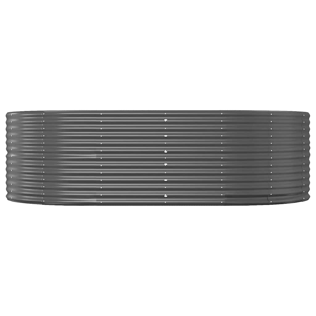 Canteiro elevado de jardim 212x140x68 cm, antracite, aço galvanizado