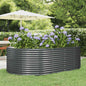 Canteiro elevado de jardim 212x140x68 cm, antracite, aço galvanizado