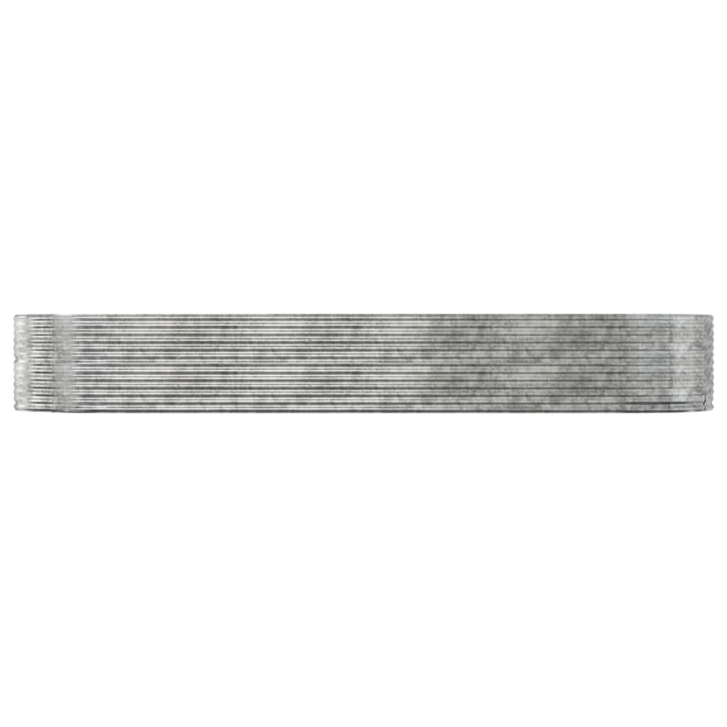 Canteiro elevado jardim 447x140x68 aço galvanizado prateado