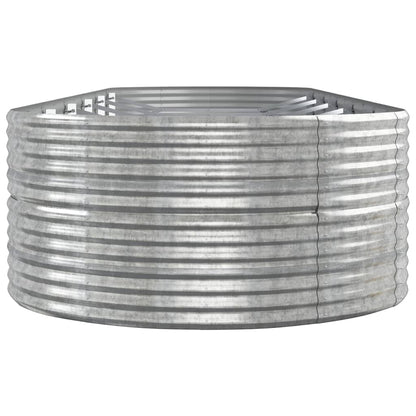 Canteiro elevado jardim 510x140x68 aço revestido a pó prateado