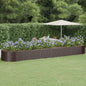 Canteiro elevado jardim 584x140x68 aço revestido a pó castanho