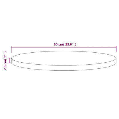 Tampo de mesa pinho maciço Ø60x2,5 cm branco