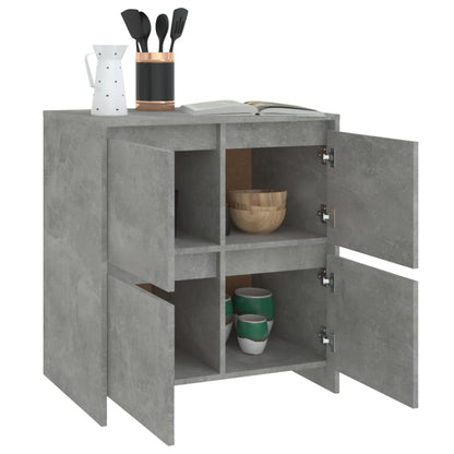 Aparadores 2 pcs 70x41x75 cm aglomerado cinzento cimento