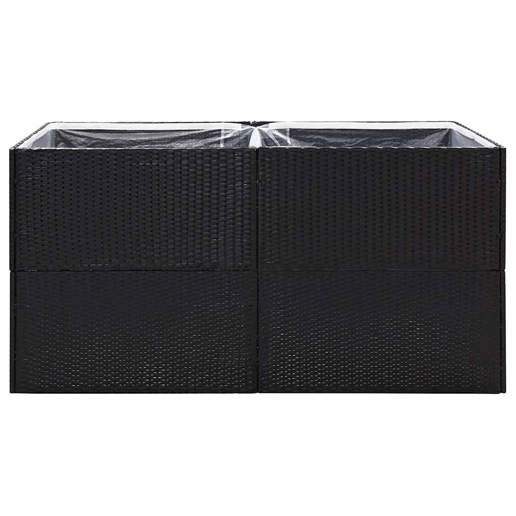 Vaso/floreira de jardim 157x80x80 cm vime PE preto