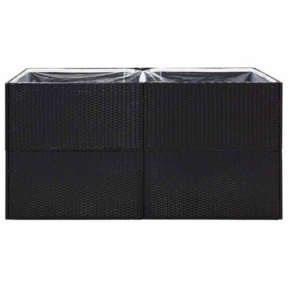 Vaso/floreira de jardim 157x80x80 cm vime PE preto