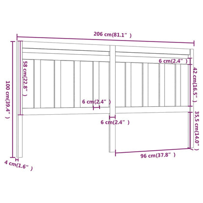 Cabeceira de cama 206x4x100 cm pinho maciço castanho mel