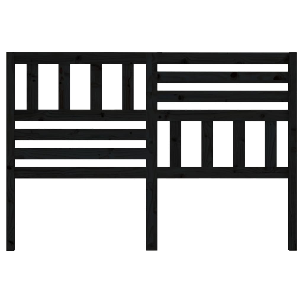 Cabeceira de cama 146x4x100 cm pinho maciço preto