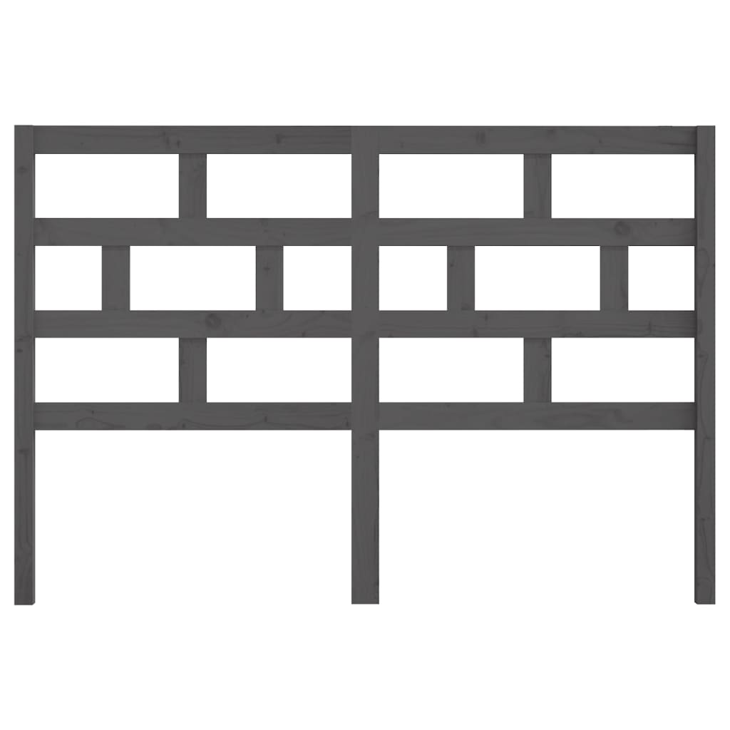 Cabeceira de cama 126x4x100 cm pinho maciço cinzento