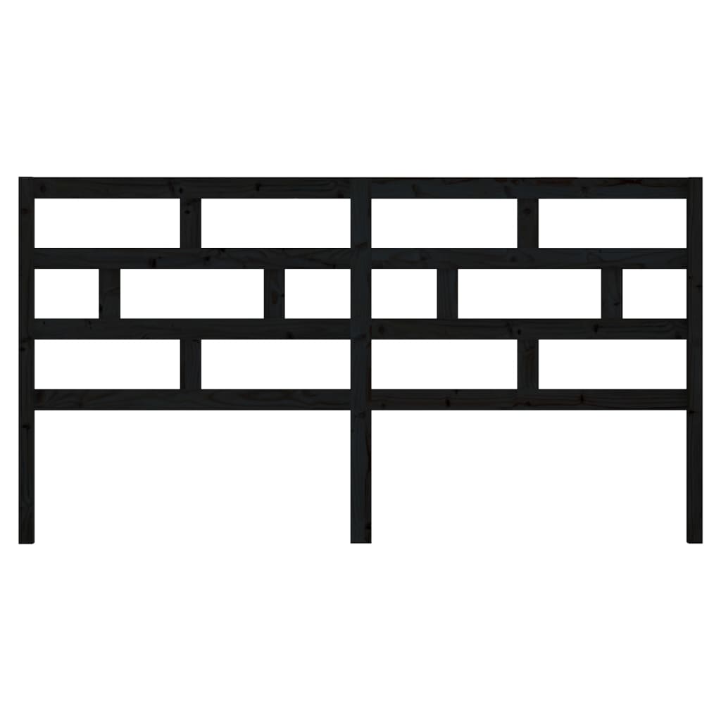 Cabeceira de cama 186x4x100 cm pinho maciço preto