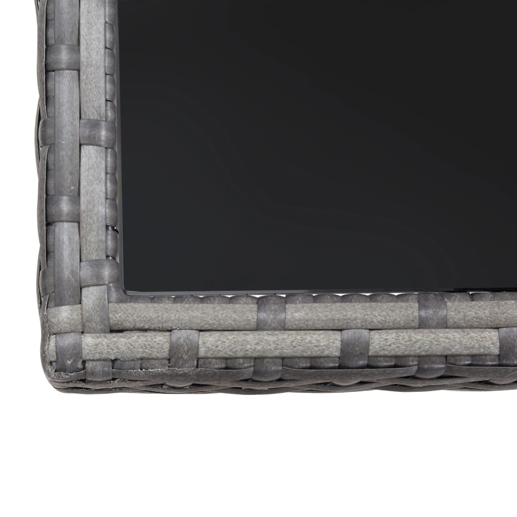Mesa de jardim 80x80x74 cm vime PE cinzento