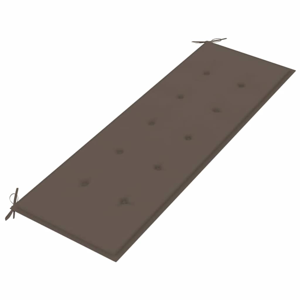 Banco Batavia c/ almofadão cinza-acastanhado 150 cm teca maciça