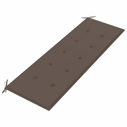 Banco Batavia c/ almofadão cinza-acastanhado 150 cm teca maciça