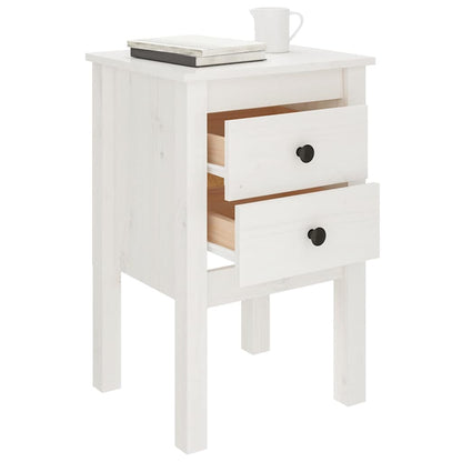 Mesa de cabeceira 40x35x61,5 cm madeira de pinho maciça branco
