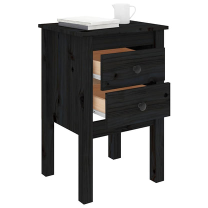 Mesas de cabeceira 2 pcs 40x35x61,5 cm pinho maciço preto