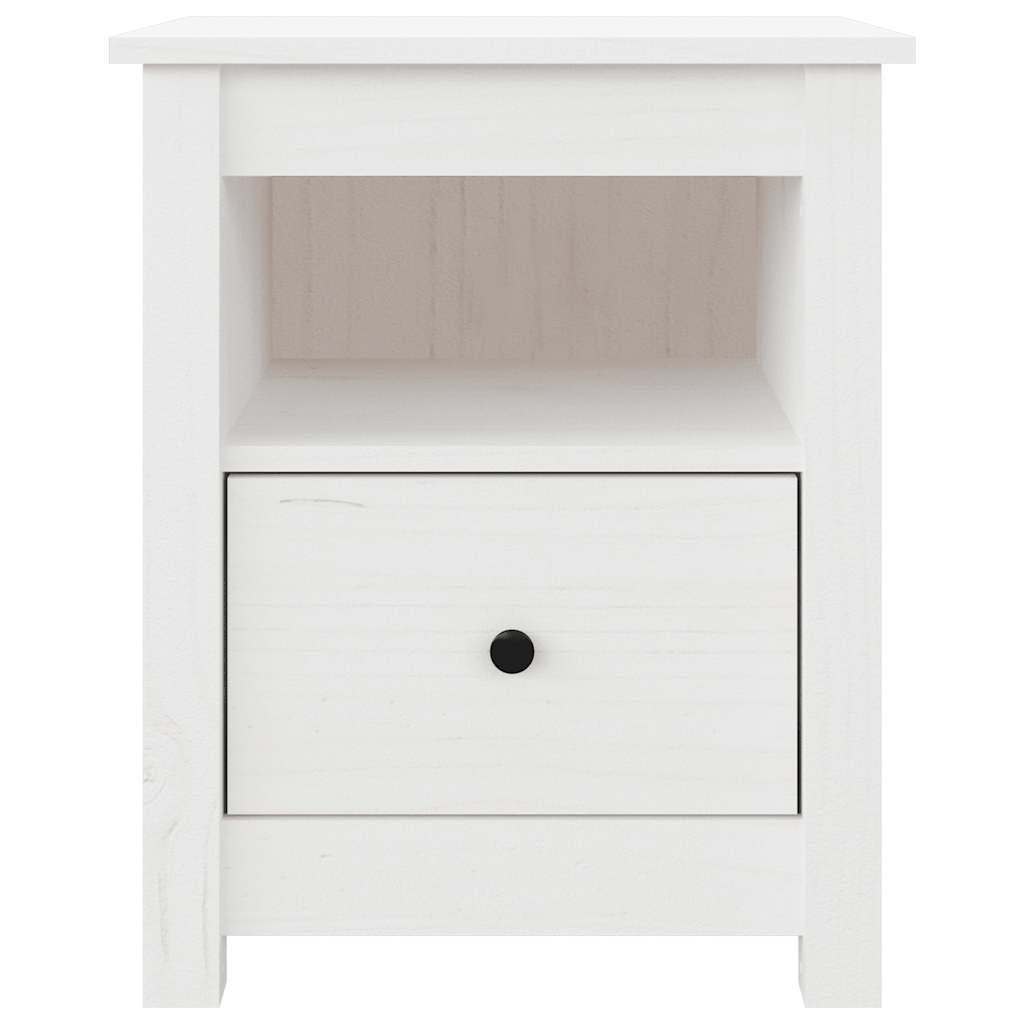 Mesa de cabeceira 40x35x49 cm madeira de pinho maciça branco